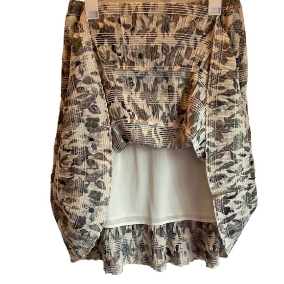 TORY BURCH White Smocked Floral  Ivory Wisteria Cotton SKIRT size 6​ - Picture 9 of 9